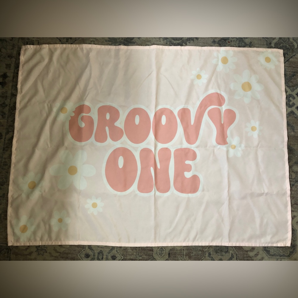 Groovy One Pink Daisy Birthday Banner